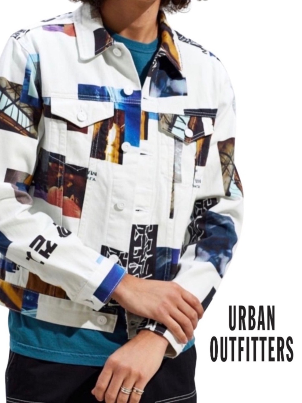 Urban Outfitters BDG Men’s “Pictures” Patterned Denim Jacket - NWT